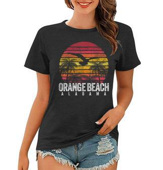 Orange Beach Alabama Al Retro Palm Trees Vintage Surf Gift Orange Funny Gifts Women T-shirt | Mazezy