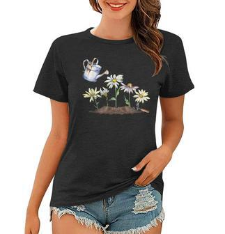 Plants Graphic Flower Motif Botanical Gardening Women T-shirt - Seseable