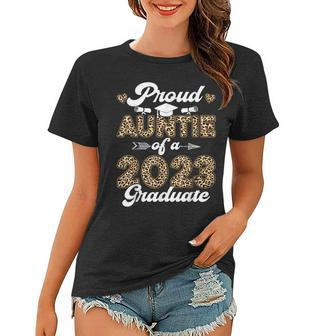 Proud Auntie Of A 2023 Graduate Leopard Class Of 2023 Senior Women T-shirt - Thegiftio UK