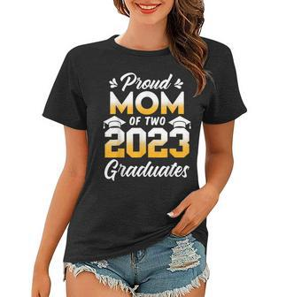 Proud Mom Of Two 2023 Graduates Senior 23 Twins Graduation Women T-shirt - Thegiftio UK