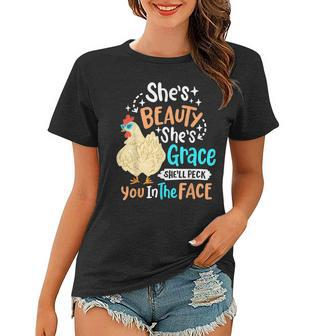 Shes Beauty Shes Grace - Farmer & Chicken Lover Women T-shirt - Thegiftio UK