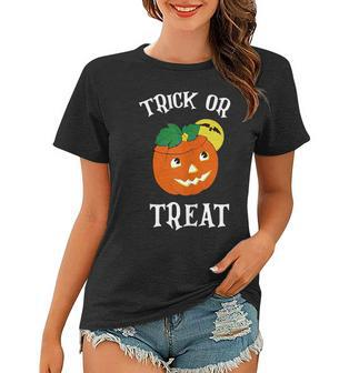 Trick Or Treat Vintage Halloween Pumpkin Jack O’ Lantern Pumpkin Funny Gifts Women T-shirt | Mazezy