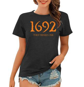 Vintage 1692 They Missed One Witch Salem 1692 Halloween Women T-shirt | Mazezy