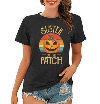 Vintage Halloween Sister Of The Cutest Pumpkin In The Patch Gifts For Sister Funny Gifts Women T-shirt | Mazezy
