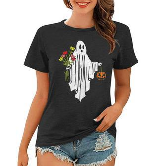 Vintage Spooky Ghost Halloween Trick Or Treat Retro Halloween Funny Gifts Women T-shirt | Mazezy UK