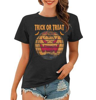 Vintage Trick Or Treat Halloween Costume 2021 Pumpkin Party Pumpkin Funny Gifts Women T-shirt | Mazezy