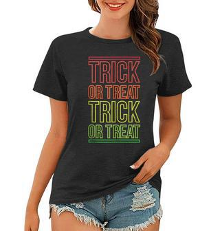 Vintage Trick Or Treat Retro Halloween Trick Or Treating Halloween Funny Gifts Women T-shirt | Mazezy
