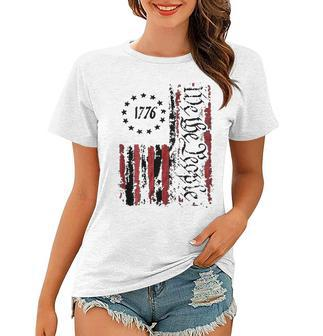 American Flag Patriotic 1776 We The People Usa Print On Back Usa Gifts Women T-shirt | Mazezy