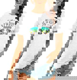 Beach Bound Retro Surf Vintage Sunglasses Distressed Gift Women T-shirt | Mazezy