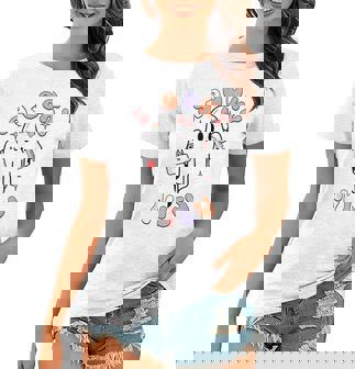 Groovy Ghost Halloween Ghost Boo Floral Spooky Nicu Nurse Women T-shirt | Mazezy