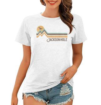 Jackson Hole Wyoming 70S 80S Retro Style Vintage Distressed Jackson Funny Gifts Women T-shirt | Mazezy