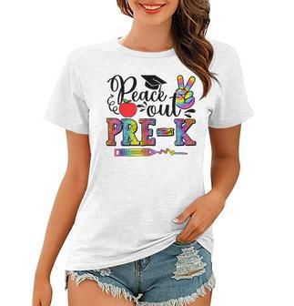 Peace Out Pre K Tie Dye Class Of 2023 Graduation Teacher Women T-shirt - Thegiftio UK