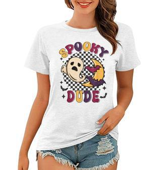Spooky Dude Halloween Retro Groovy Ghost Group Costume 70S Women T-shirt | Mazezy