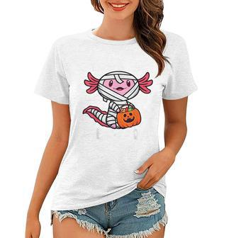 Trick Or Treat A Lotl Axolotl Mummy Halloween Toddler Kids Mummy Funny Gifts Women T-shirt | Mazezy