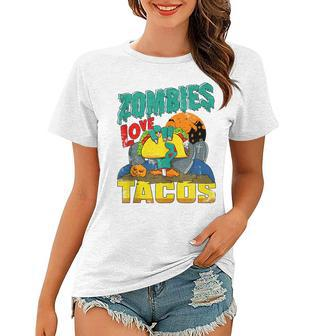 Zombies Love Tacos | Coming Out Of Ground Trick Or Treating Tacos Funny Gifts Women T-shirt | Mazezy