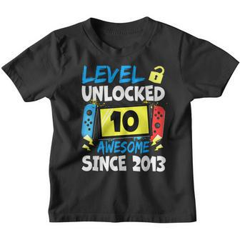 10Th Birthday Boy Level 10 Unlocked Awesome 2013 Video Gamer Youth T-shirt - Monsterry