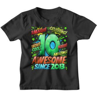 10Th Birthday Comic Style Awesome Since 2013 10 Year Old Boy Youth T-shirt - Thegiftio