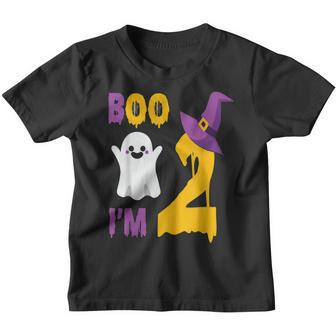 2Nd Birthday Kids Boo Im 2 Two Yr Ghost Halloween Costume Youth T-shirt | Mazezy