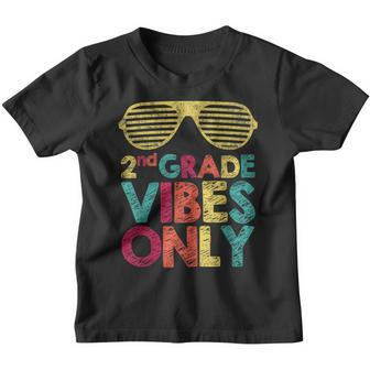 2Nd Grade Vibes Only Sunglasses First Day Of School Students Sunglasses Gifts Youth T-shirt | Mazezy