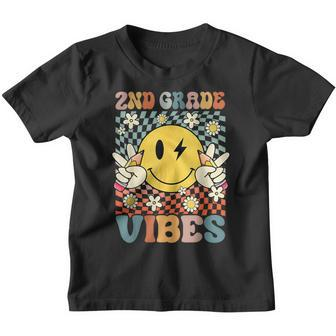 2Nd Grade Vibes Retro Smile Second Grade First Day Of School Retro Gifts Youth T-shirt | Mazezy