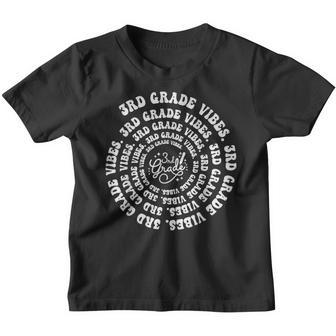 3Rd Grade Vibes Spiral Groovy Vintage First Day Of School 3Rd Grade Gifts Youth T-shirt | Mazezy CA