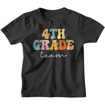 4Th Fourth Grade Vibes Teacher Groovy Funny Back To School Teacher Gifts Youth T-shirt | Mazezy