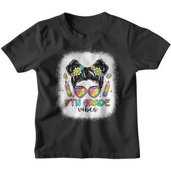 7Th Grade Vibes Messy Bun Girls Tie Dye Back To School Gifts Bun Gifts Youth T-shirt | Mazezy AU
