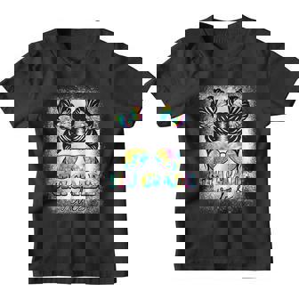 8Th Grade Vibes Messy Hair Bun Girl Back To School First Day Youth T-shirt | Mazezy