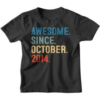 9 Year Old 9Th Birthday Boy Awesome Since October 2014 Youth T-shirt - Seseable