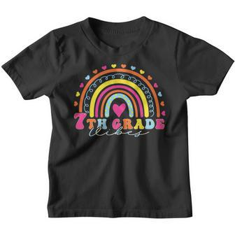 Back To School 7Th Grade Vibes Rainbow First Day Of School Rainbow Gifts Youth T-shirt | Mazezy CA