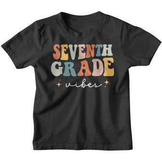 Back To School Seventh Grade Vibes Retro 7Th Grade Teacher Gifts For Teacher Funny Gifts Youth T-shirt | Mazezy