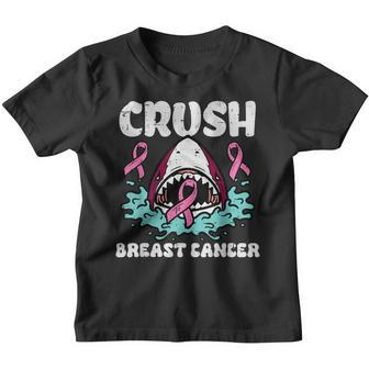Crush Breast Cancer Awareness Pink Shark Ribbon Toddler Boys Youth T-shirt - Monsterry CA
