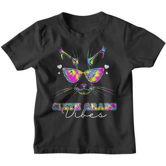 Cute Sixth Grade Vibes Cat Leopard Sunglasses Back To School Youth T-shirt | Mazezy