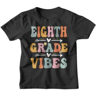Eighth Grade Vibes Retro Groovy Vintage First Day Of School Retro Gifts Youth T-shirt | Mazezy