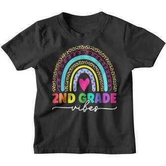 First Day Of 2Nd Grade Vibes Back To School Rainbow Leopard Rainbow Gifts Youth T-shirt | Mazezy