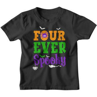 Four Ever Spooky Halloween 4Th Birthday Party 4 Year Old Boy Youth T-shirt - Thegiftio