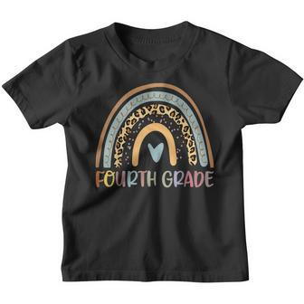 Fourth Grade Rainbow Leopard Girls Teacher Team 4Th Grade Gifts For Teacher Funny Gifts Youth T-shirt | Mazezy