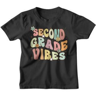 Funny 2Nd Grade Vibes Back To School First Day Retro Groovy Retro Gifts Youth T-shirt | Mazezy