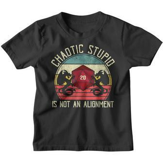 Funny Chaotic Stupid Is Not An Alignment Dragon D20 Gamer Youth T-shirt | Mazezy
