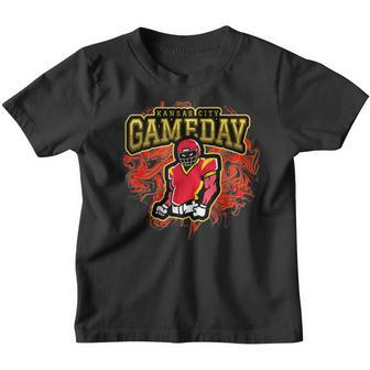 Gameday Love Kansas City Football Retro Cute Bbq Tailgating Youth T-shirt | Mazezy