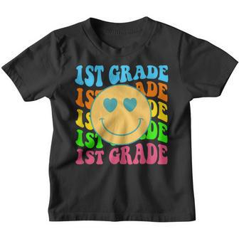Groovy 1St Grade Vibes Face Retro Teachers Back To School Retro Gifts Youth T-shirt | Mazezy