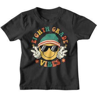 Groovy Eighth Grade Vibes Smile Boys Girls Back To School Groovy Gifts Youth T-shirt | Mazezy