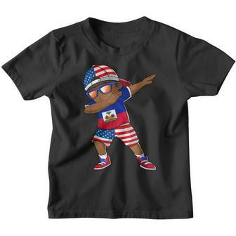 Half American Half Haitian Boy Kid Haiti Flag Patriotic Youth T-shirt - Thegiftio