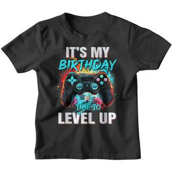 It's My Birthday Boy Time To Level Up Video Game Birthday Youth T-shirt | Mazezy