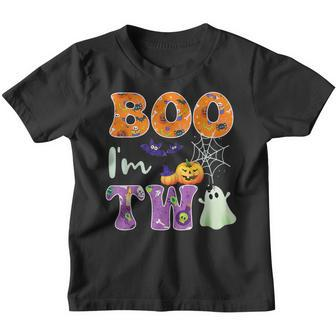 Kids Boo Im Two Ghost Second 2Nd Birthday Halloween Youth T-shirt | Mazezy