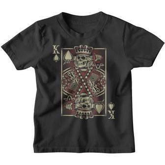 King Of Spades Skull Gift Men Poker Card Game Biker Grunge Youth T-shirt | Mazezy