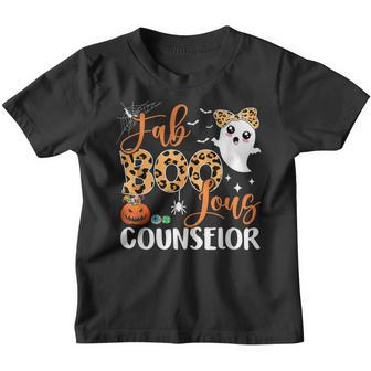 Leopard Fab Boo Lous Counselor School Ghost Halloween Youth T-shirt - Monsterry