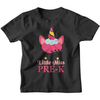 Little Miss Pre-K First Day Of School As Preschooler Youth T-shirt | Mazezy UK