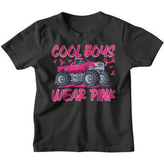 Monster Truck Cool Boys Wear Pink Breast Cancer Awareness Youth T-shirt - Monsterry DE