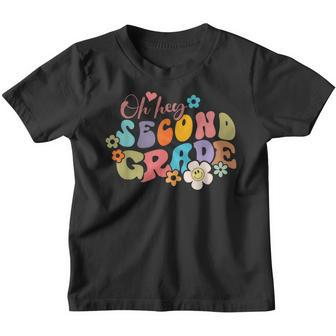 Oh Hey 2Nd Grade Vibes Retro Groovy Back To School Funny  Retro Gifts Youth T-shirt